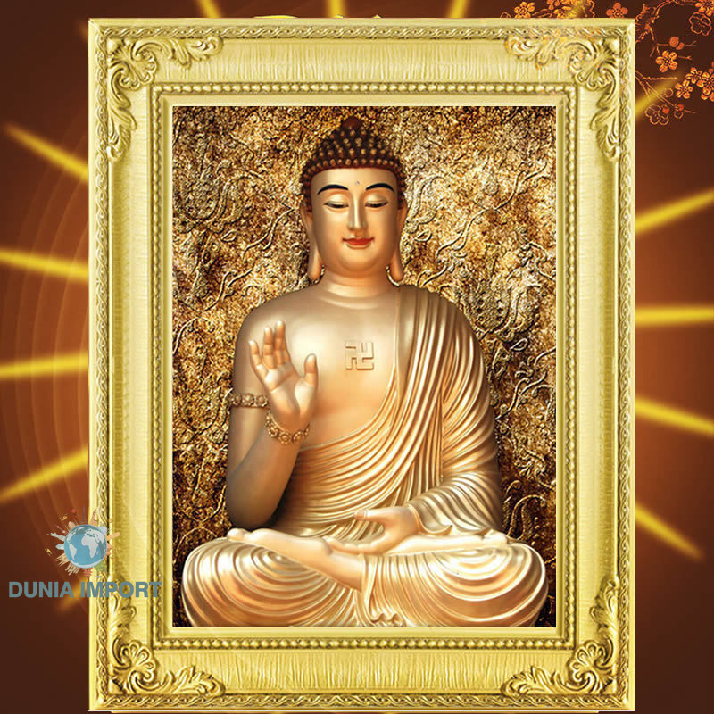 DIY Diamond Painting 5D Lukisan Berlian Buddha Sakyamuni 5d 2024 Baru Patung Buddha Namo Amitabha Di