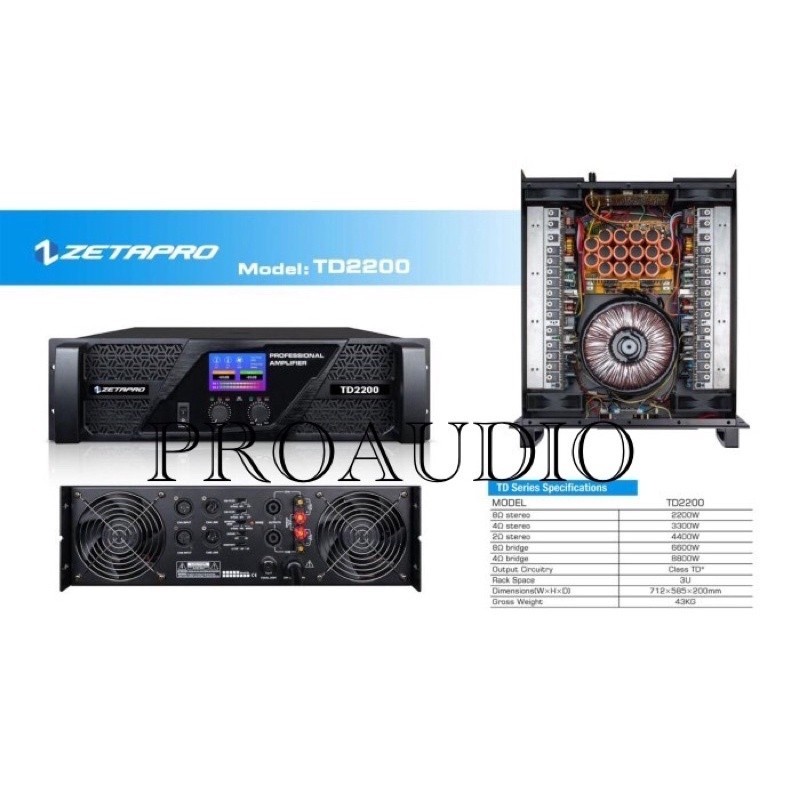 promo spesial meledak Power Ampli Amplifier Zetapro TD2200 TD-2200 Class TD Kualitas Bagus