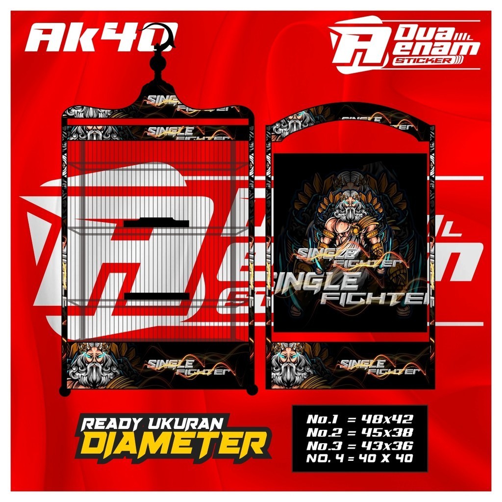 Stiker Sangkar Kosan Koper Stiker Decal Kandang  Kicau Petarung - Sangkar Burung Kosan Koper