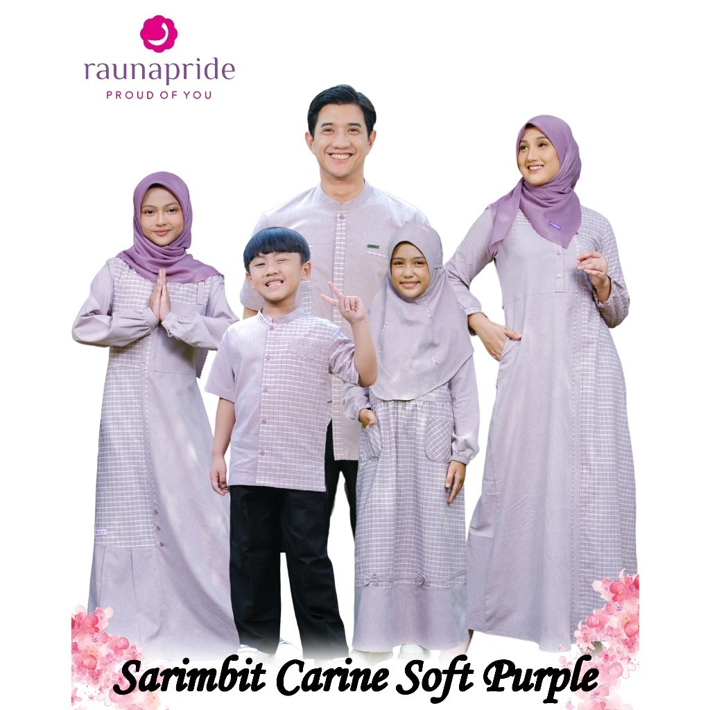 Rauna Sarimbit Keluarga Carine Soft Purple | Fashion Muslim 2024 | Couple Keluarga | Couple Pasangan