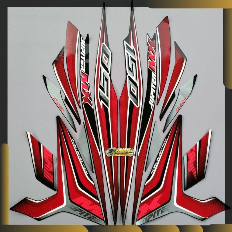 Striping yamaha mx king 150 2015 2016 hitam full Lis merah list body standar