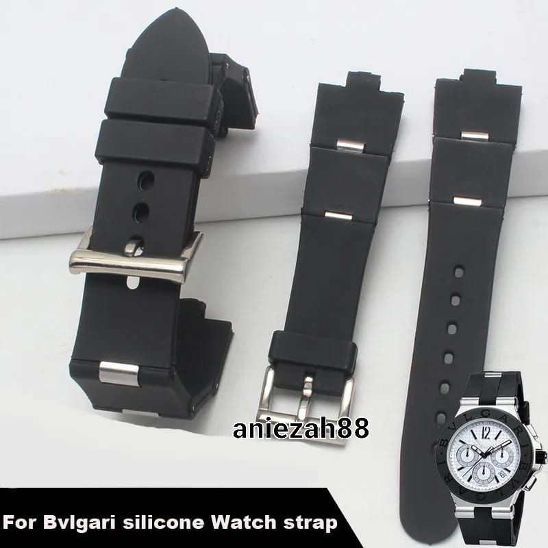 Strap Tali Jam Bulgari Diagono AL 38A Tali Karet Rubber Jam BVLGARI