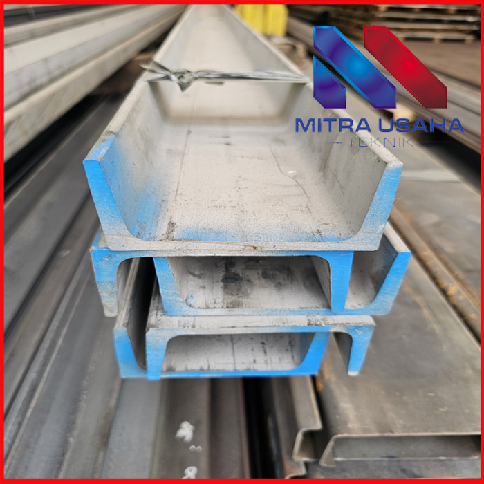 UNP SUS 304 100 X 50 X 6 X 6000 mm Kanal U Stenlis Stainless Steel Asli