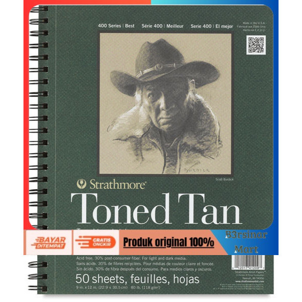 

[KUALITAS TERBAIK] Strathmore Toned Tan 9" x 12" Sketch Pad - 50 Sheets