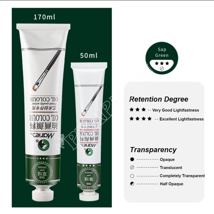 

G874R~ Promo Murmer Cat Minyak Maries / Oil Paint 50 ml - SAP Green