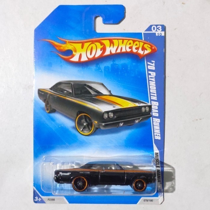 Hotwheels 70 Plymouth Road runner hitam