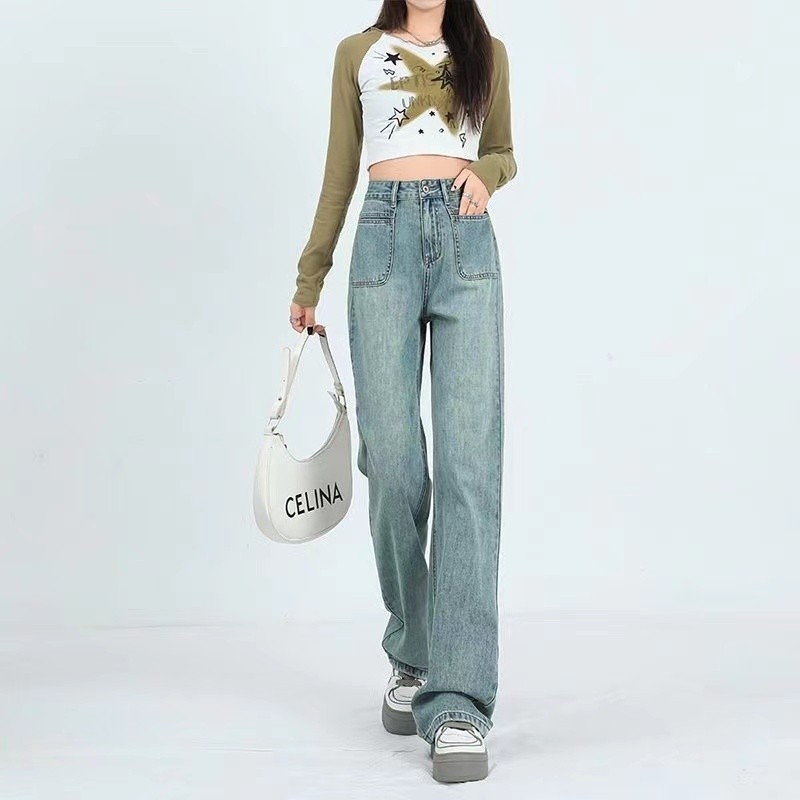 FANTENI-Celana jins panjang, celana jins panjang, celana wanita, pacar jenis angin, celana jeans rok