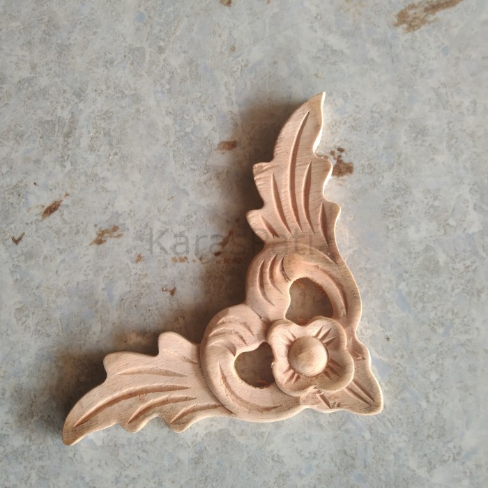 ukiran ornamen tempel sangkar burung hiasan figura lemari bufet 11x11 KP4566