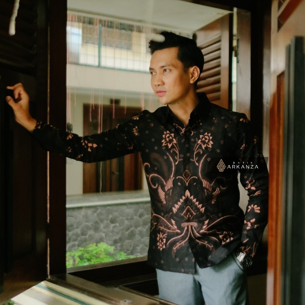 BATIK ARKANZA SOLO Motif Sentani  Baju Batik Pria Lengan Panjang Slimfit Premium ARKSOLO
