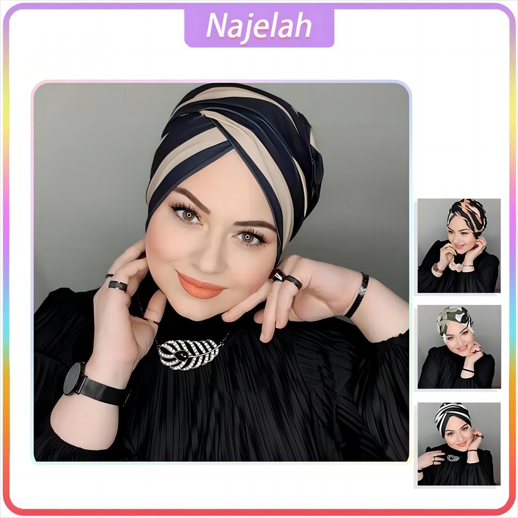 Instant Turban 6 Warna Tudung Turban Hijab Syal Turban Fashion Muslim Islam Wanita Hijab