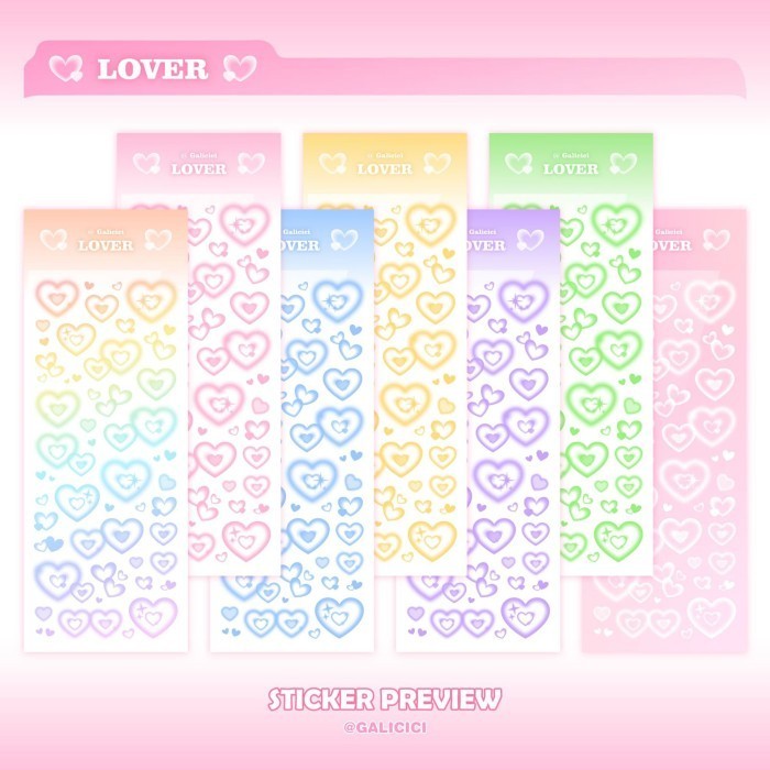 

Sticker Galicici Hologram Deco Journal LOVER LOVE Stiker Glitter Decorative