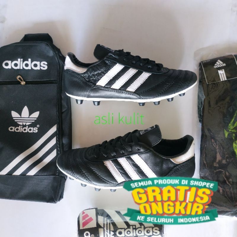 Paket komplit sepatu bola kulit Asli/ cr7 ronaldo madrid barca