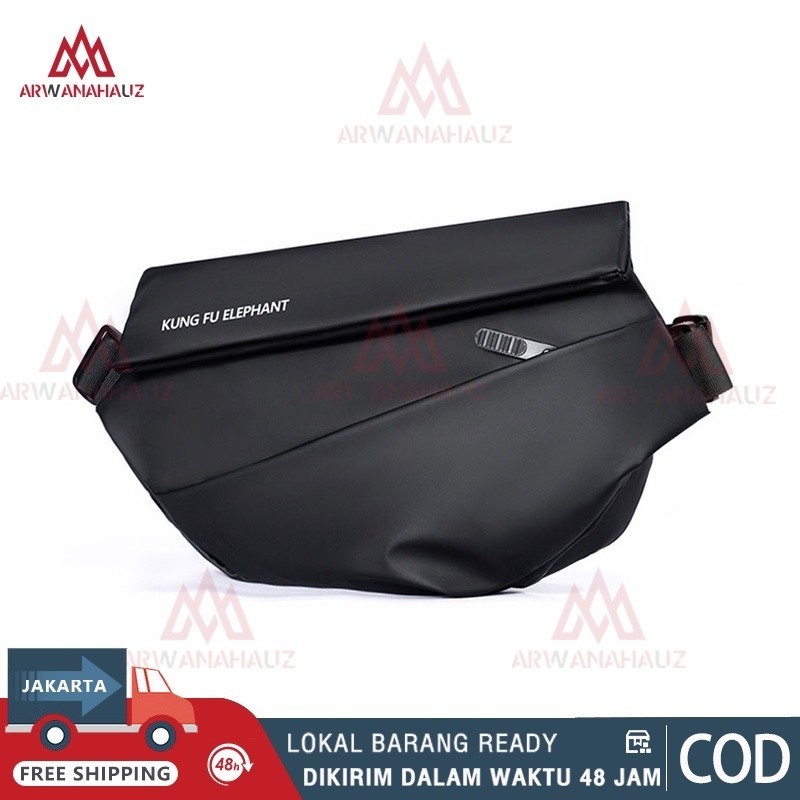 KE2021 Tas Selempang Pria Waist Bag Buckle Magnetic Anti Air WX-OS Aichi Tas Pinggang Selempang Ring