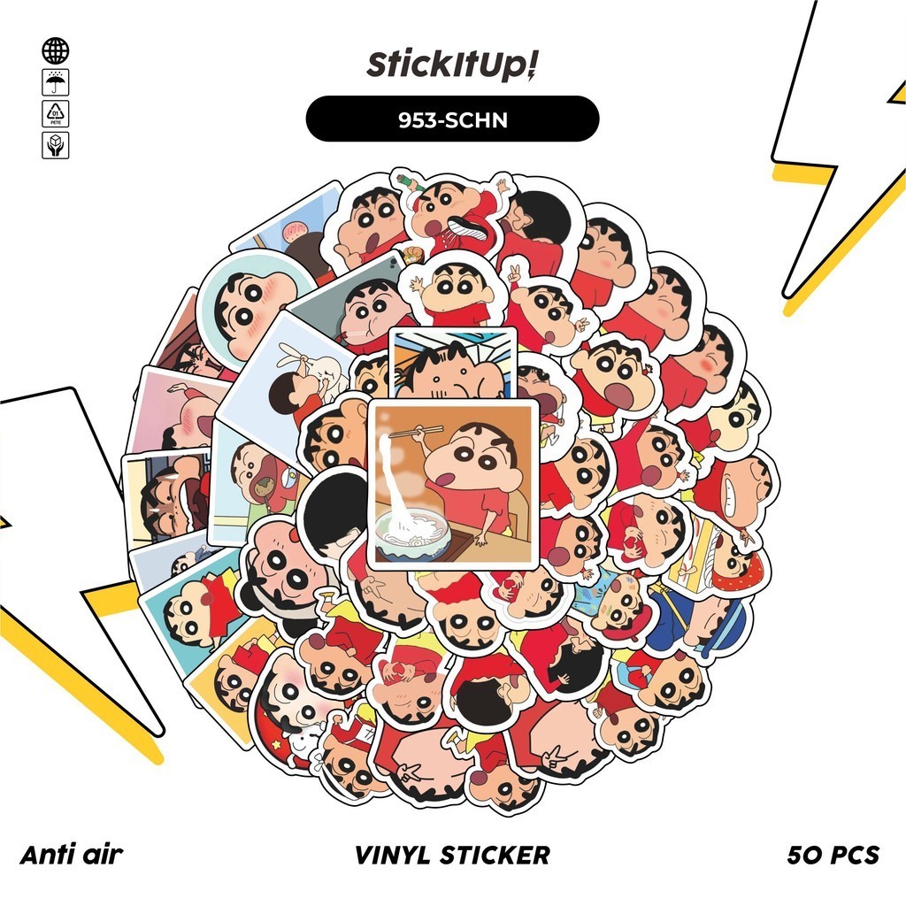 

COD✨ 100 Pcs Stiker Pack Sinchan v2 Lucu Aesthetic Vynil Waterproof untuk Freebies Sticker Buku Journal Casing HP Laptop