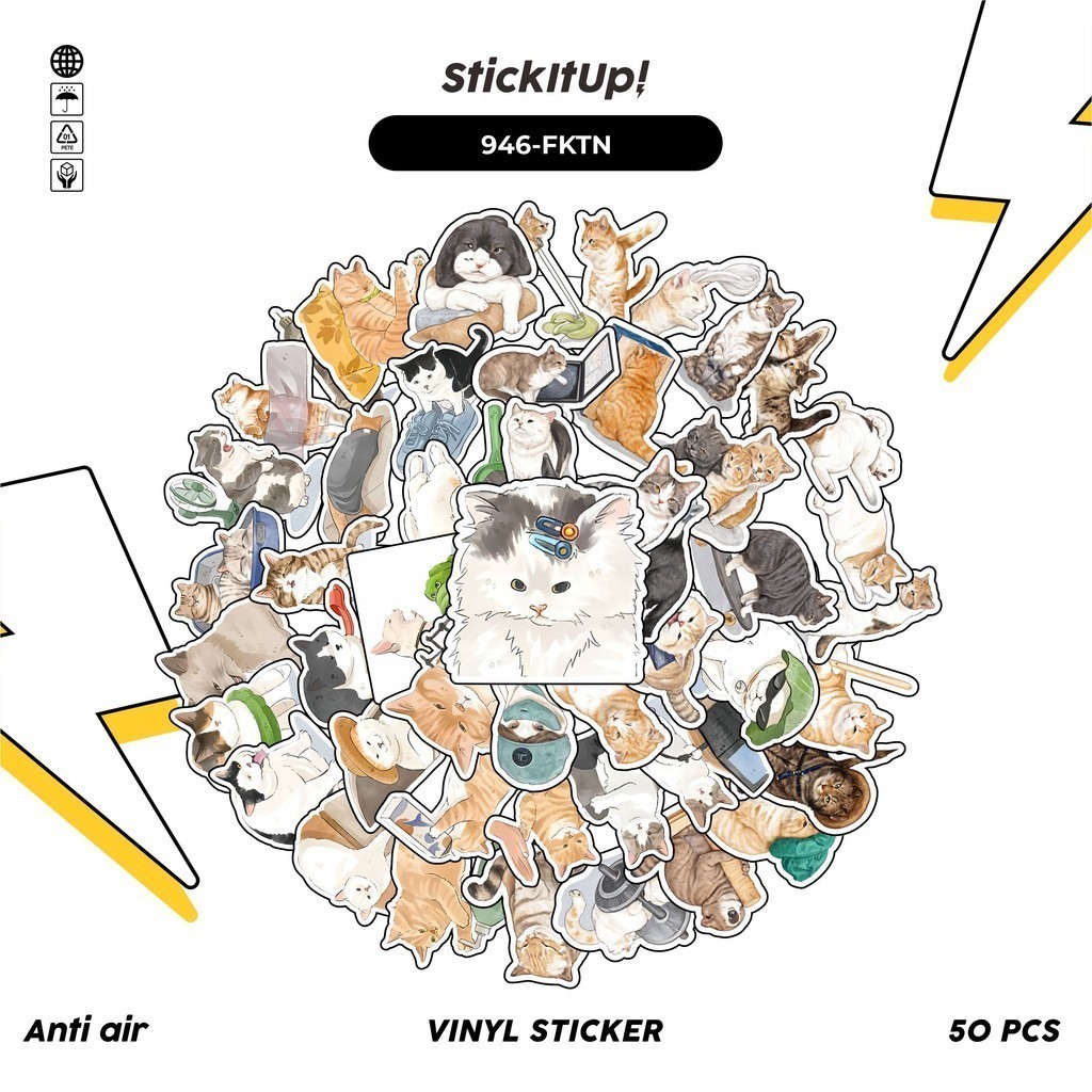 

COD✨ 100 Pcs Stiker Kucing V3 Lucu Anti Air Untuk Dekorasi Notebook Sepeda Skateboard Handphone DIY