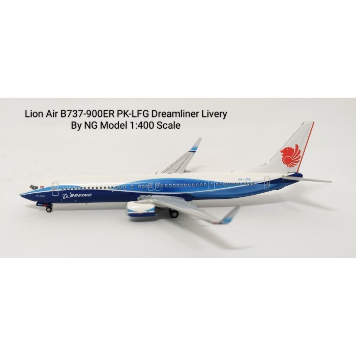 DIECAST PESAWAT TERBANG Lion Air B737-900ER PK-LFG Dreamliner Livery By NG Model 1:400 Skala AIRCRAF