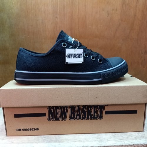 Sepatu Sekolah NEW BASKET HITAM POLOS 100% ORIGINAL ( PENDEK / LC ) - 31