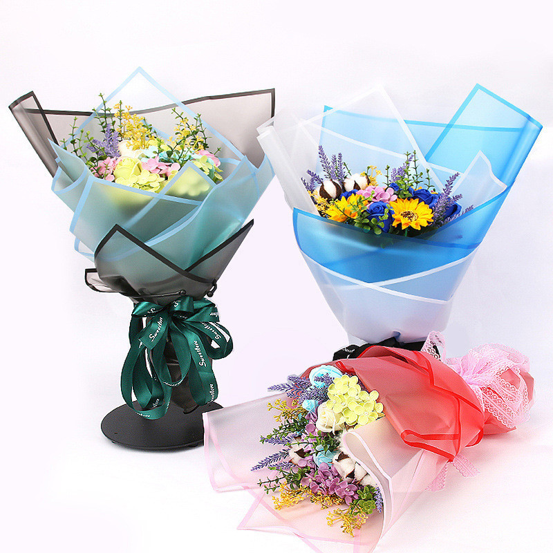 

20 LEMBAR Flower Wrapping Paper Transparan List Kertas Buket Bunga Korea Cellophane