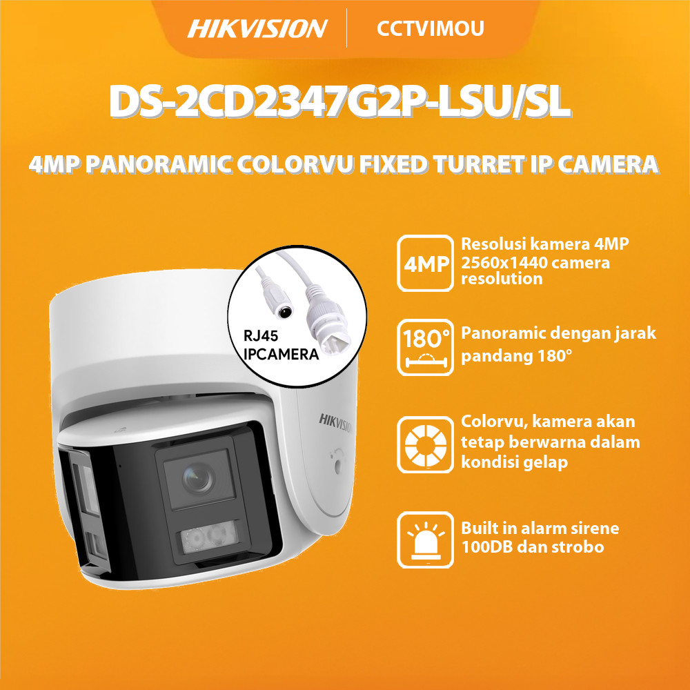 HIKVISION DS-2CD2347G2P-LSU/SL 4MP PANORAMIC COLORVU ACTIVE DEFENSE TURRET IP CAMERA