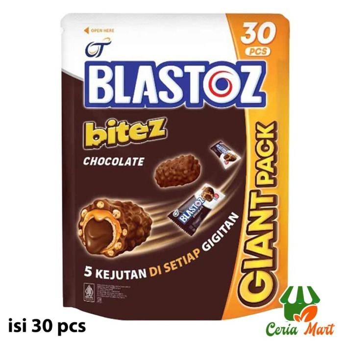 

Wafer Roll Blastoz Bitez Chocolate Giant Pack isi 30 pcs Coklat Bite