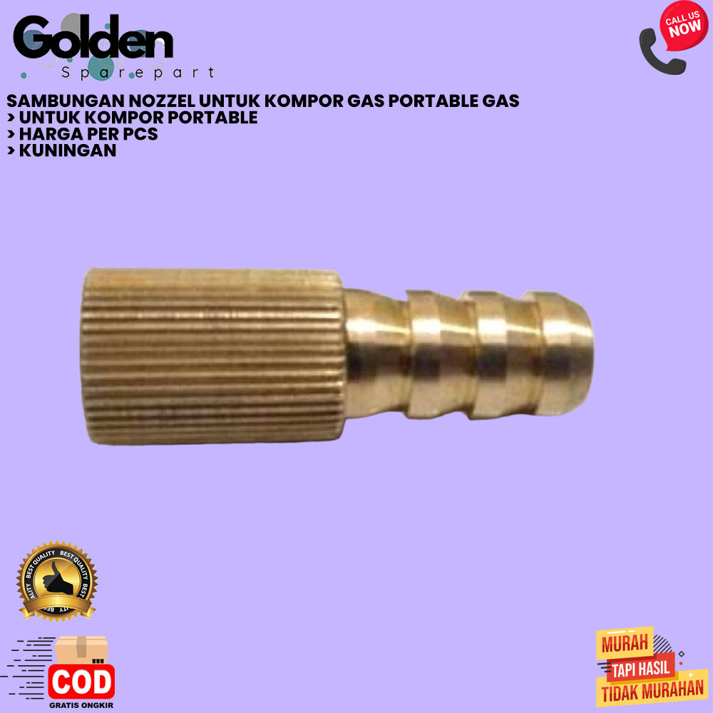 SAMBUNGAN NOZZEL UNTUK KOMPOR GAS PORTABLE GAS (GOLDEN)