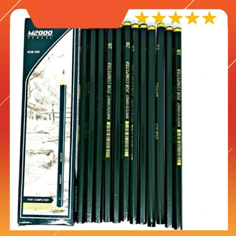 

1 LUSIN PENSIL 2B FOR COMPUTER 12 PCS PENSIL HIGH QUALITY M 2000