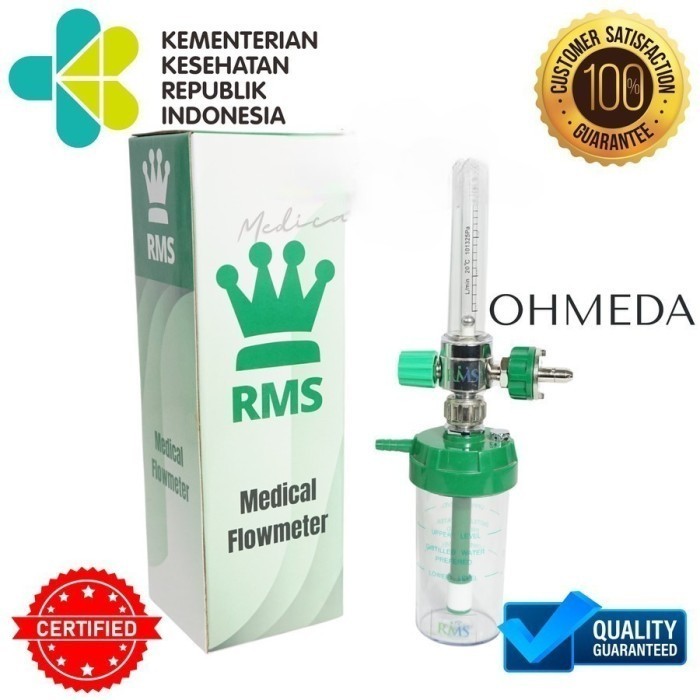 RMS Flowmeter Oksigen Bayi 1lpm / Humidifier Connector Ohmeda Regulator Dinding O2