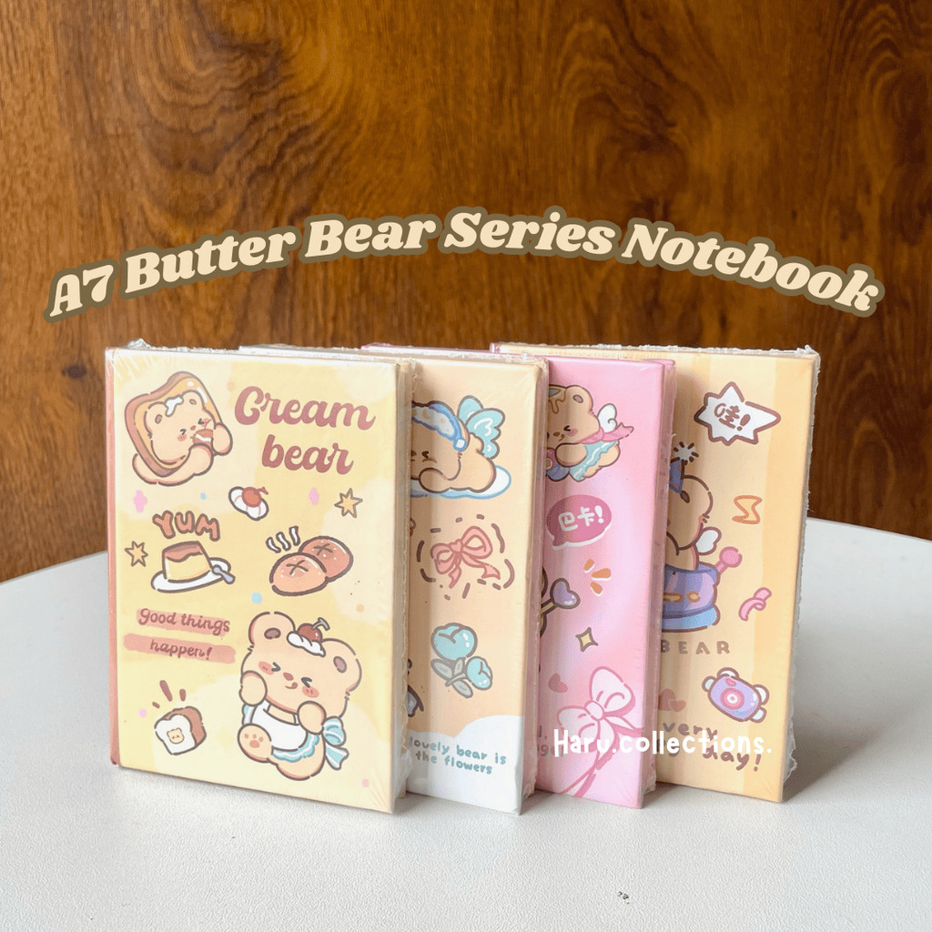 

[HARU] A7 Butter Bear Series Notebook Pocket Size Notebook Aesthetic Buku Catatan Jurnal Buku Saku