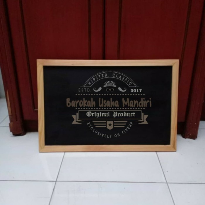

blackboard papan tulis gantung resto size 120x50cm kayu jati belanda