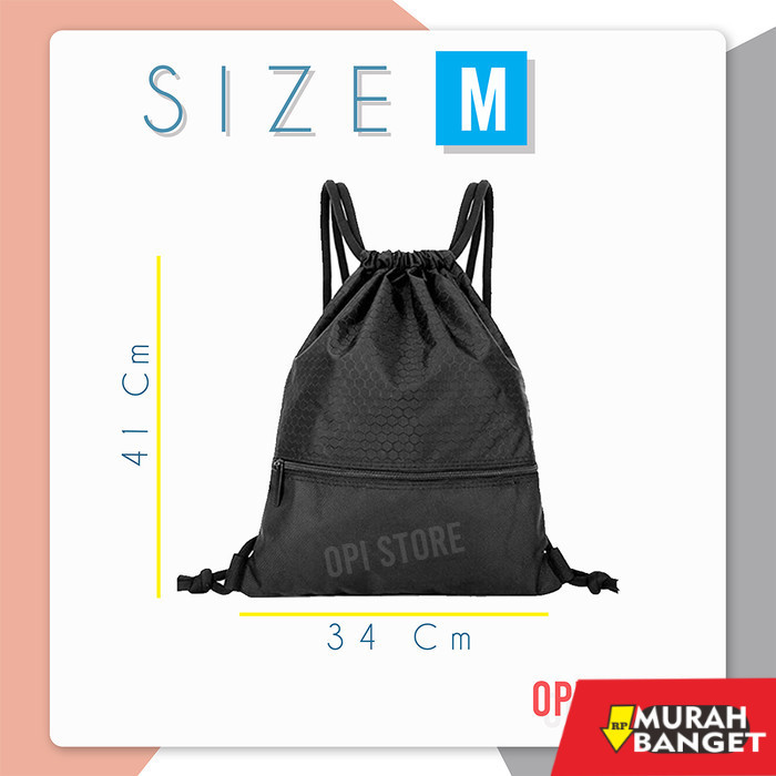 tas ransel wanita import TAS SERUT PRIA/ WANITA OLAHRAGA DRAWSTRING BACKPACK SIZE M - HOT PINK
