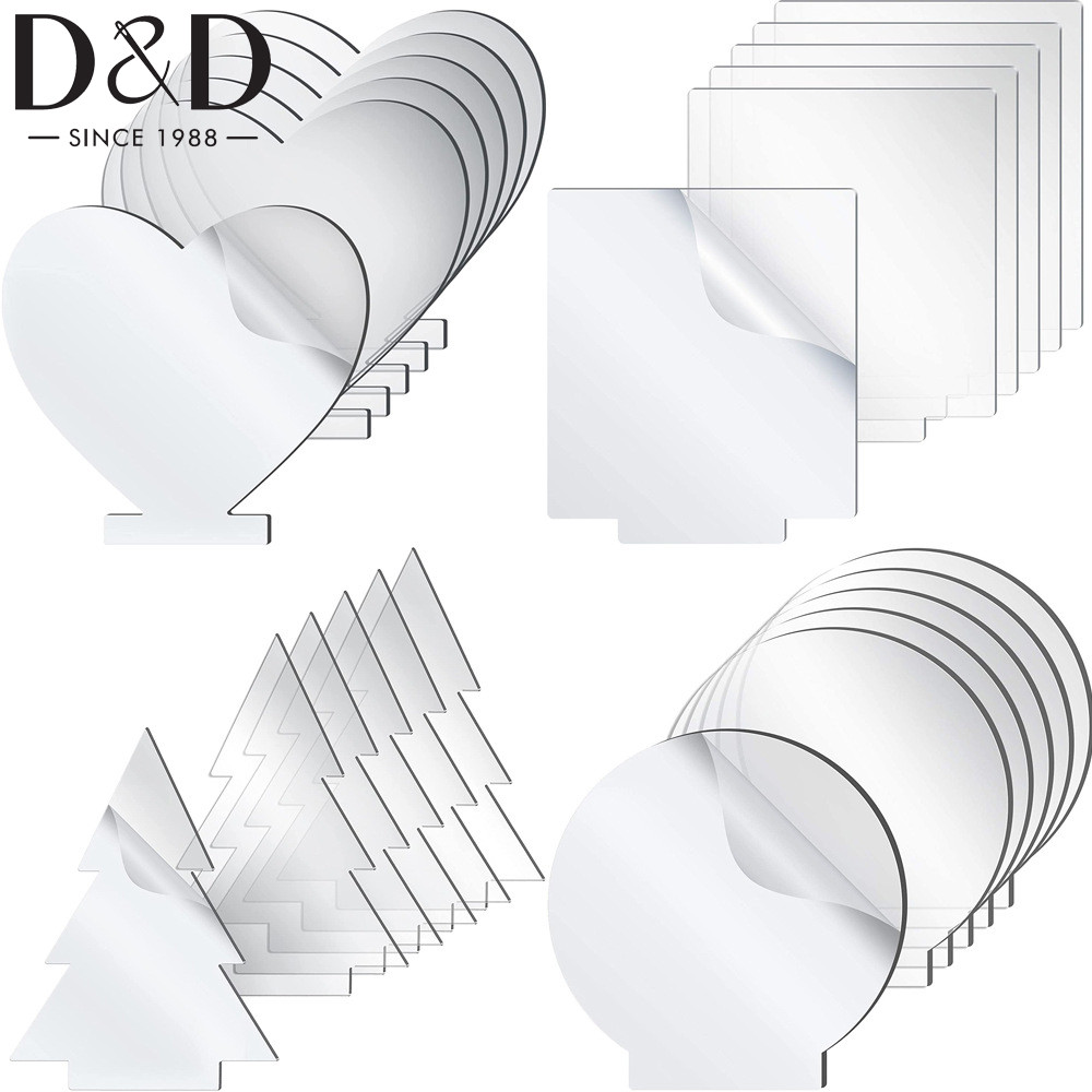 

2Pcs/Set 2mm Acrylic Sheet Clear Cast Transparent LED Light Base Blanks Thick Panel Board with Protective Film DIY Display Stand