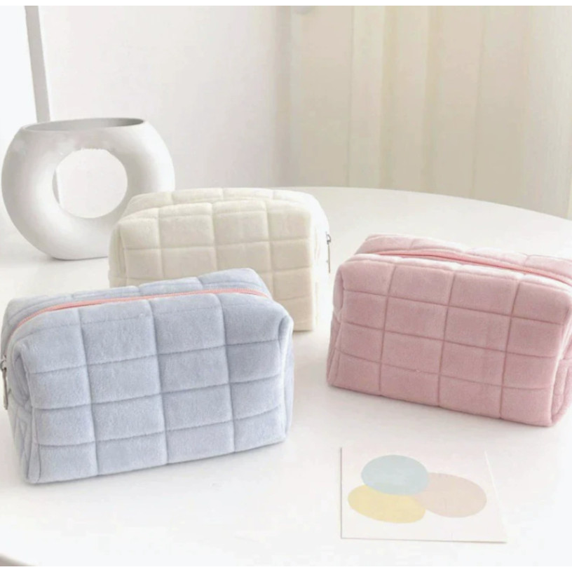 

Tempat Pouch Pillow Korea / Kotak Pensil Sleting Velvet Aesthetic Pastel Color / Make Up Pouch Cute
