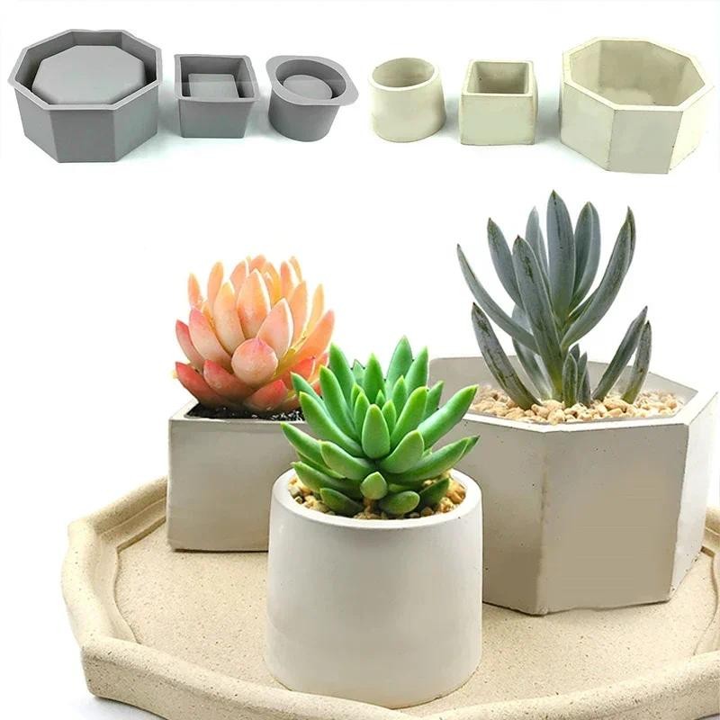 

Silicone Flower Pot Molds Concrete Planters Moulds Epoxy Resin Succulent Plants Pot Mold Diy Craft Storage Box Plaster Molds