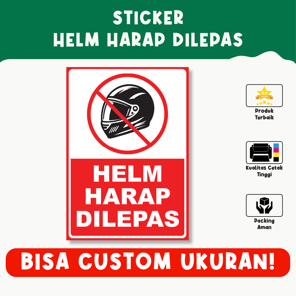 

Sticker Helm Harap Dilepas – Vinyl Premium, Tahan Air, Custom