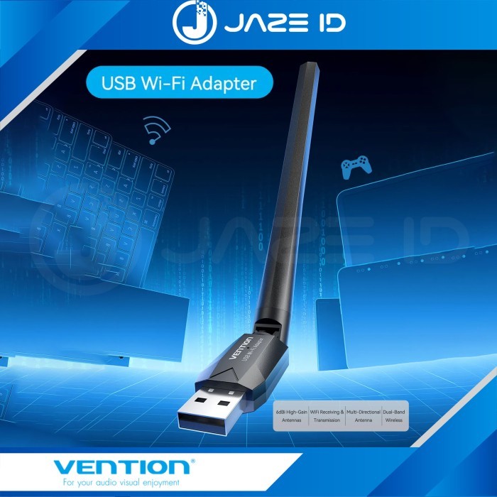 Vention USB Wireless Network Adapter WiFi Bluetooth Dongle Dual Band With Antena - WIFI BLUETOOTH