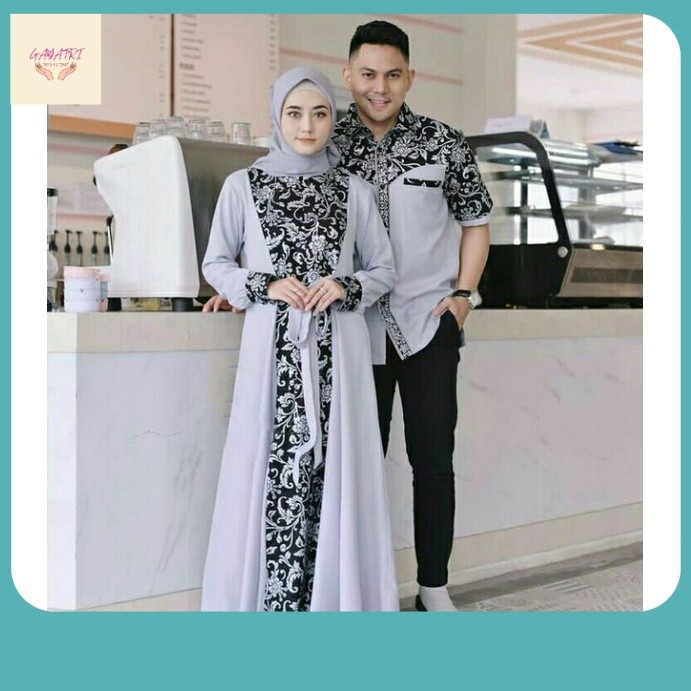 Couple-Gamis-Kemeja+Couple-Gamis-Muslim+Couple-Zoya + Couple Baju Lebaran + Couple Keluarga + Baju P