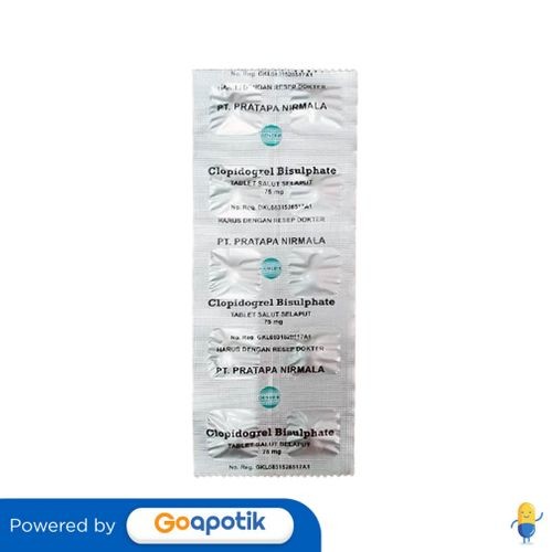 Clopidogrel Bisulfate Pratapa 75 Mg Strip 10 Tablet