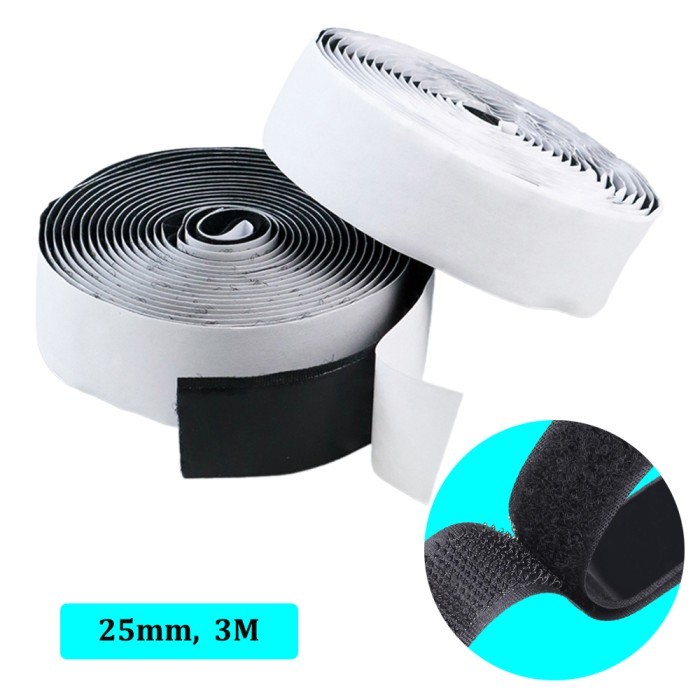 

*TERLARIS* Lakban Perekat Velkro Kuat Hook and Loop Self Adhesive Nylon Tape 3M 25mm COD
