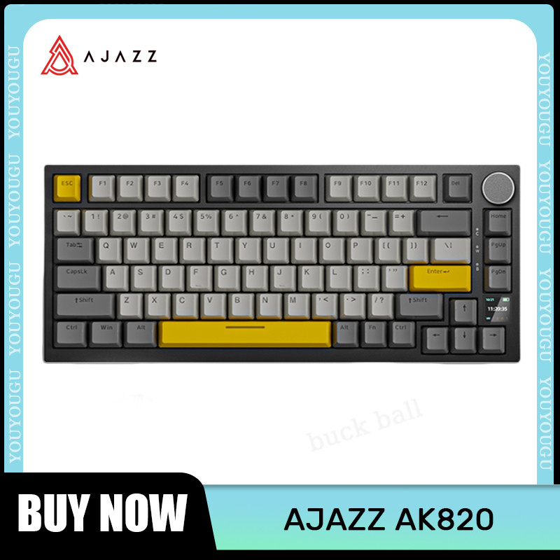 

Ajazz AK820 Gaming Mechanical Keyboards Wireless 3 Mode USB/2.4G/Bluetooth Keyboard RGB Backlight Hot Swap Gamer Keyboards Gift