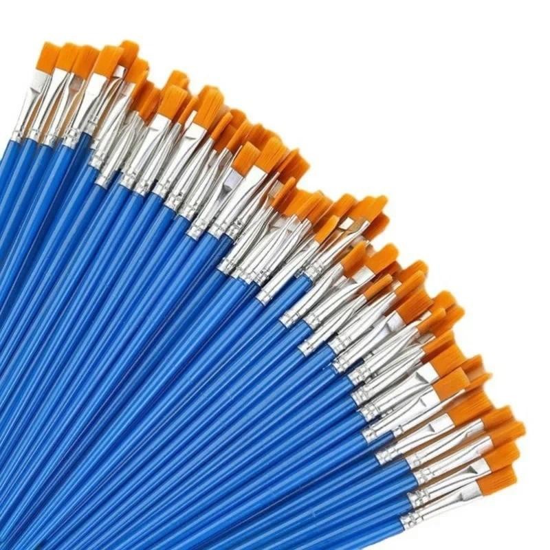 

100/50pcs Artist Nylon Paint Brush Set For Oil, Acrylic & Gouache - Premium Art Supplies Acrylic Painting Brushes