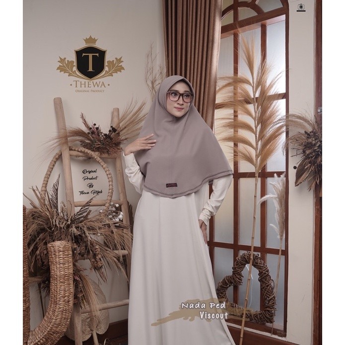 COD THEWA Kerudung/Khimar/hijab “NADA VISCOS PED” OVAL ORIGINAL THEWA 2 LAYER