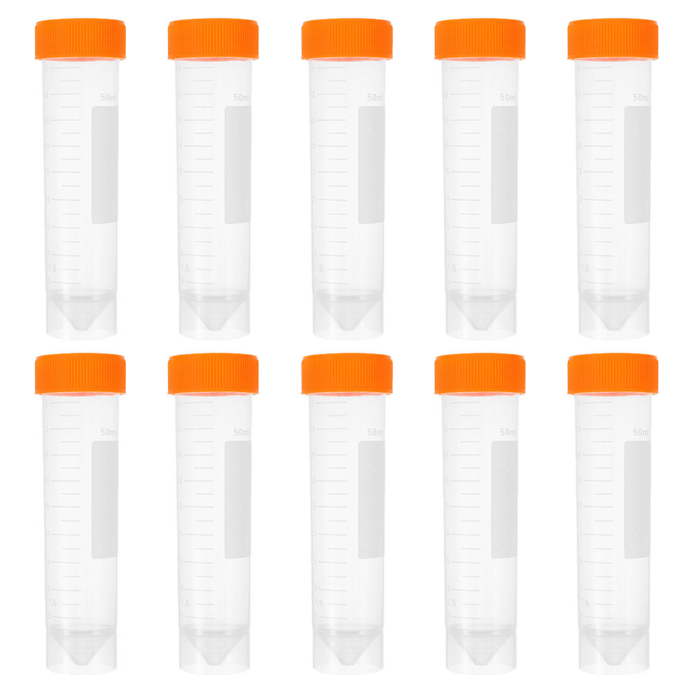 

10pcs Test Tubes Centrifuge Test Tubes Scientific Experiments Test Tubes Liquid Containers 50ml 50 ml bottles with caps