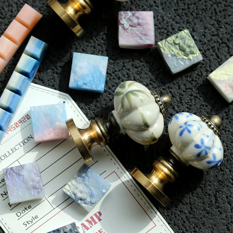 

Mixed Illusory Color Sealing Wax Vintage Seal Stamp European Handle Fire Paint Sealing Wax DIY Wedding Invitation Envelope Seal