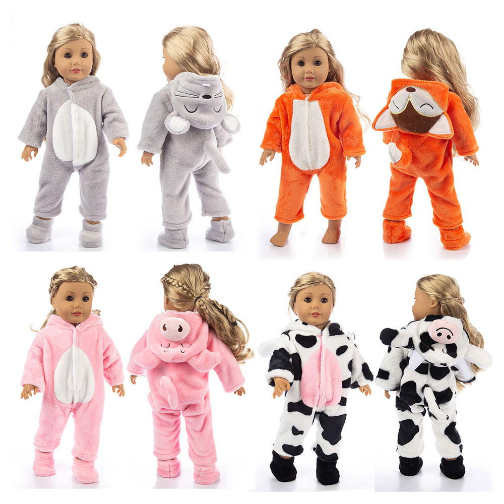 New Animal Pajamas For 18 Inch American Girl Doll 45cm Our Generation Doll, Girl Doll Clothes And Ac
