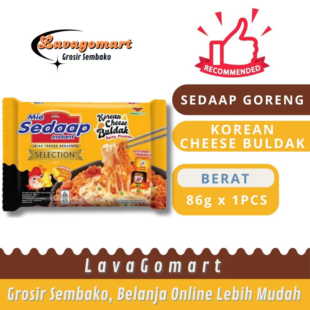 

SEDAAP MIE GORENG KOREAN CHEESE BULDAK 86g - 1 PCS - LAVAGOMART - BANDUNG
