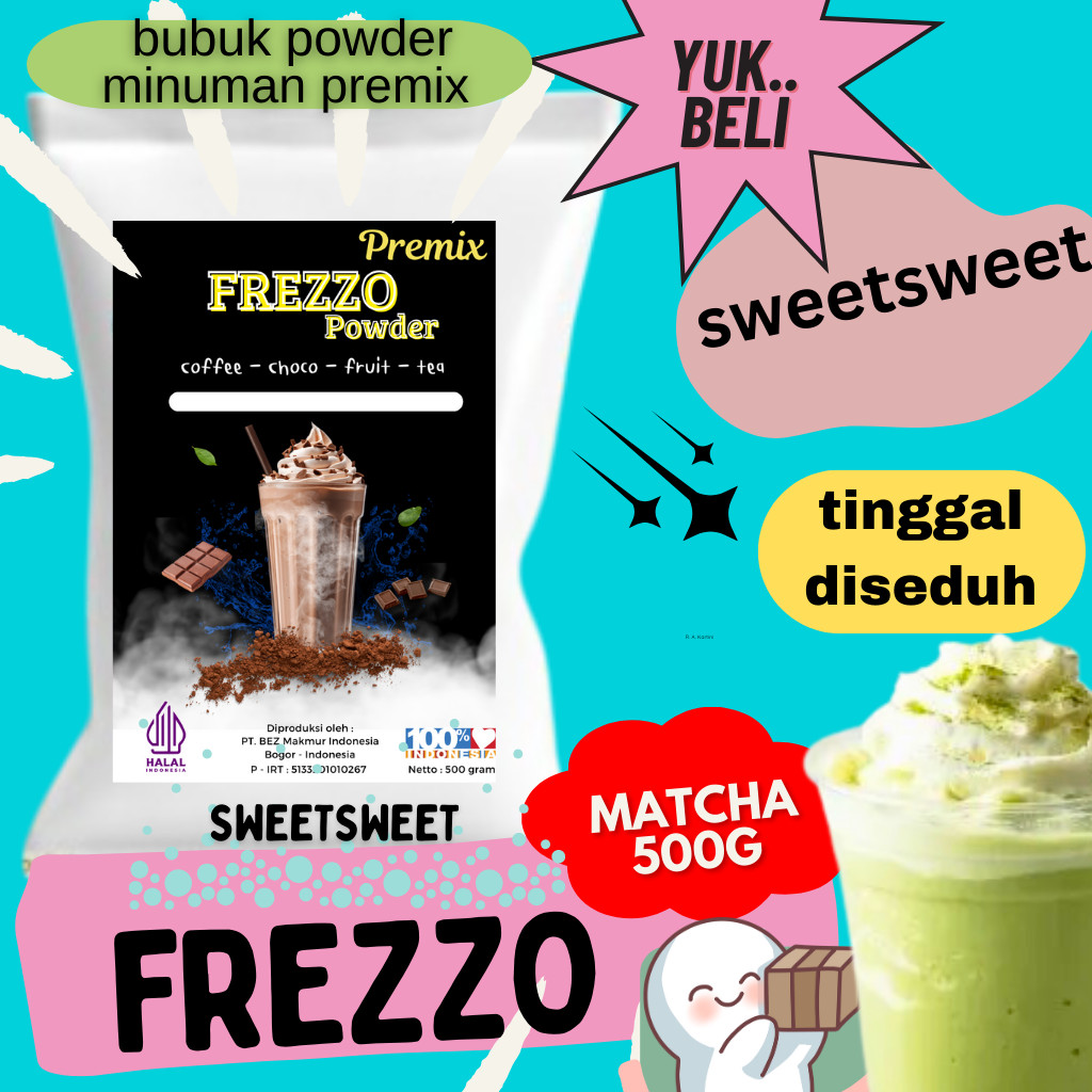 

Sweetsweet Frezzo Boba Powder Drink Matcha | Bubuk Minuman Rasa Teh Hijau 500G {Bisa COD dan Grosir}