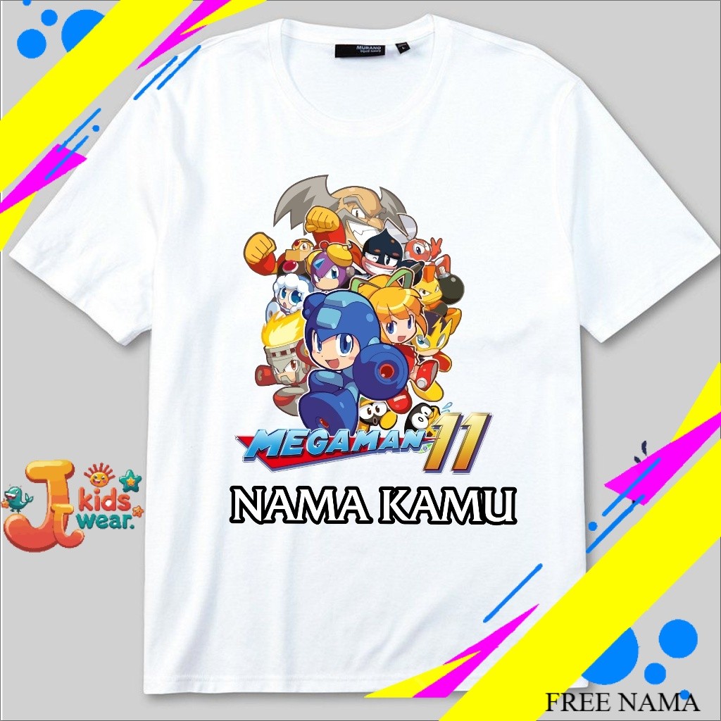 JL KIDS Kaos Baju Tshirt Anak Laki-laki dan Perempuan Gambar Megaman Animasi Fashion Kids 01