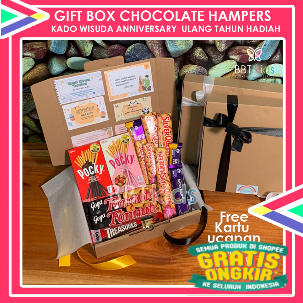 

GIFT BOX CHOCOLATE HAMPERS CHOCOLATE KADO WISUDA COKELAT BOX COKELAT UNTUK GRADUATION ANNIVERSARY ULANG TAHUN HADIAH/ New kado