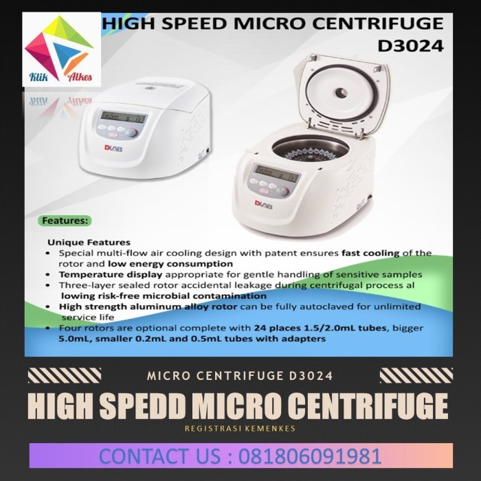HIGH SPEED MICRO CENTRIFUGE D3024 DLAB