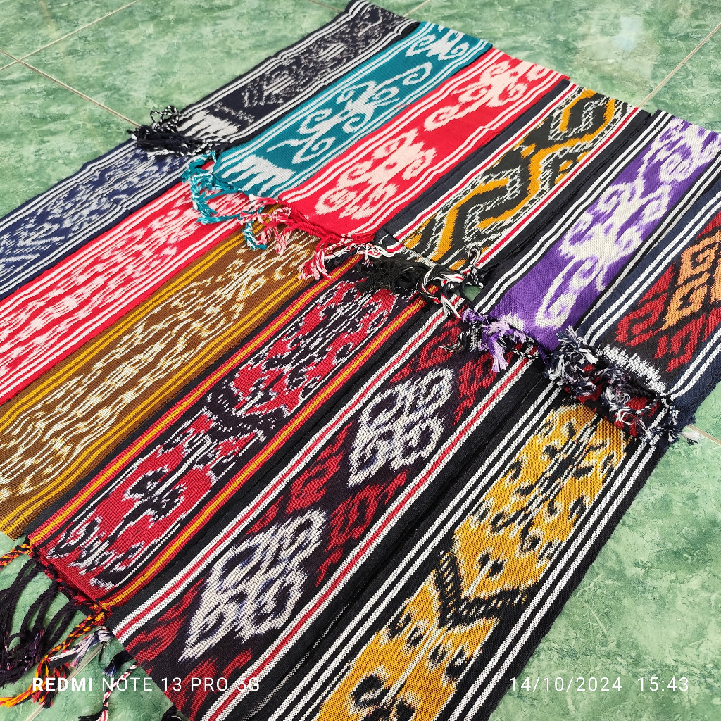 Beli 10 Gratis 1 - Syal Tenun Etnik Scraf Leher Tenun Ethnic 100% ATBM Motif Syal Nusantara Dayak Nu